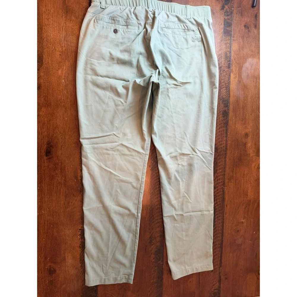 Under Armour Pants Mens 36x32 Green Stretch Herringbone Chino‎ Golf Tapered